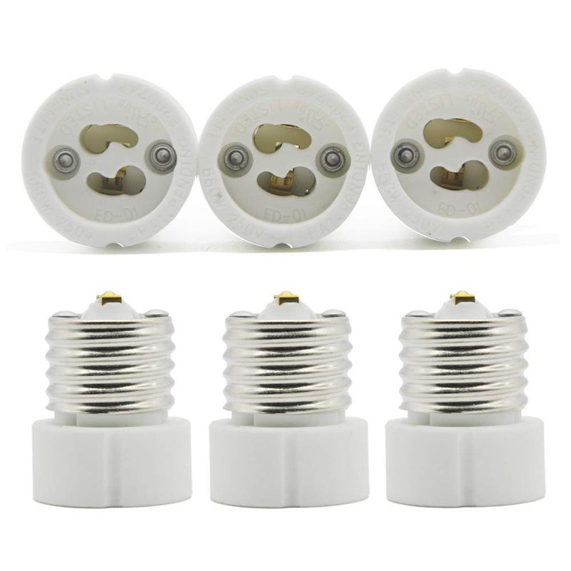 EMNOOTI E26 E27 Edison Screw Socket to GU10 Bayonet Base Adapter,GU10 Ceramic Socket Converters for GU10 Halogen Bulb, GU10 LED Spot Light,UL Listed, 660W/250V - Image 1